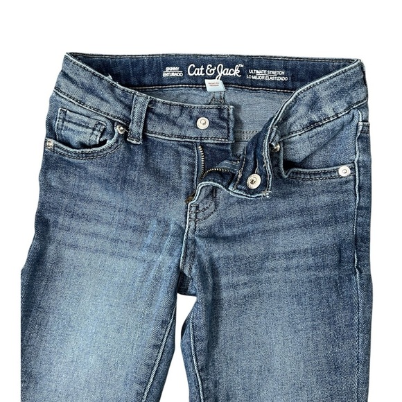 Girls Cat & Jack Ultimate Stretch Skinny Blue Jeans - Size 8 - Picture 3 of 9